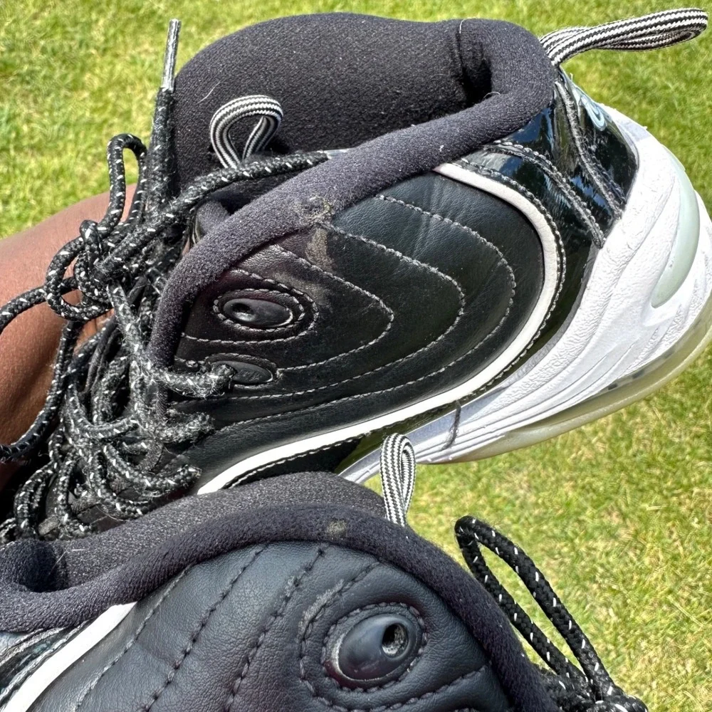 Nike Air Penny 2 Black White Patent Leather  Athletic Shoes Men's Size 9.5